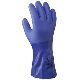 SHOWA® Blue ATLAS® Cotton Lined 1.3 mm Cotton And PVC Chemical Resistant Gloves